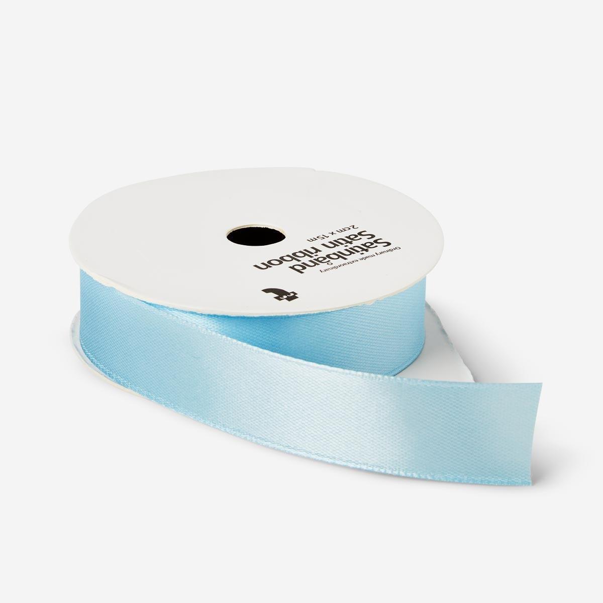 Blue satin ribbon