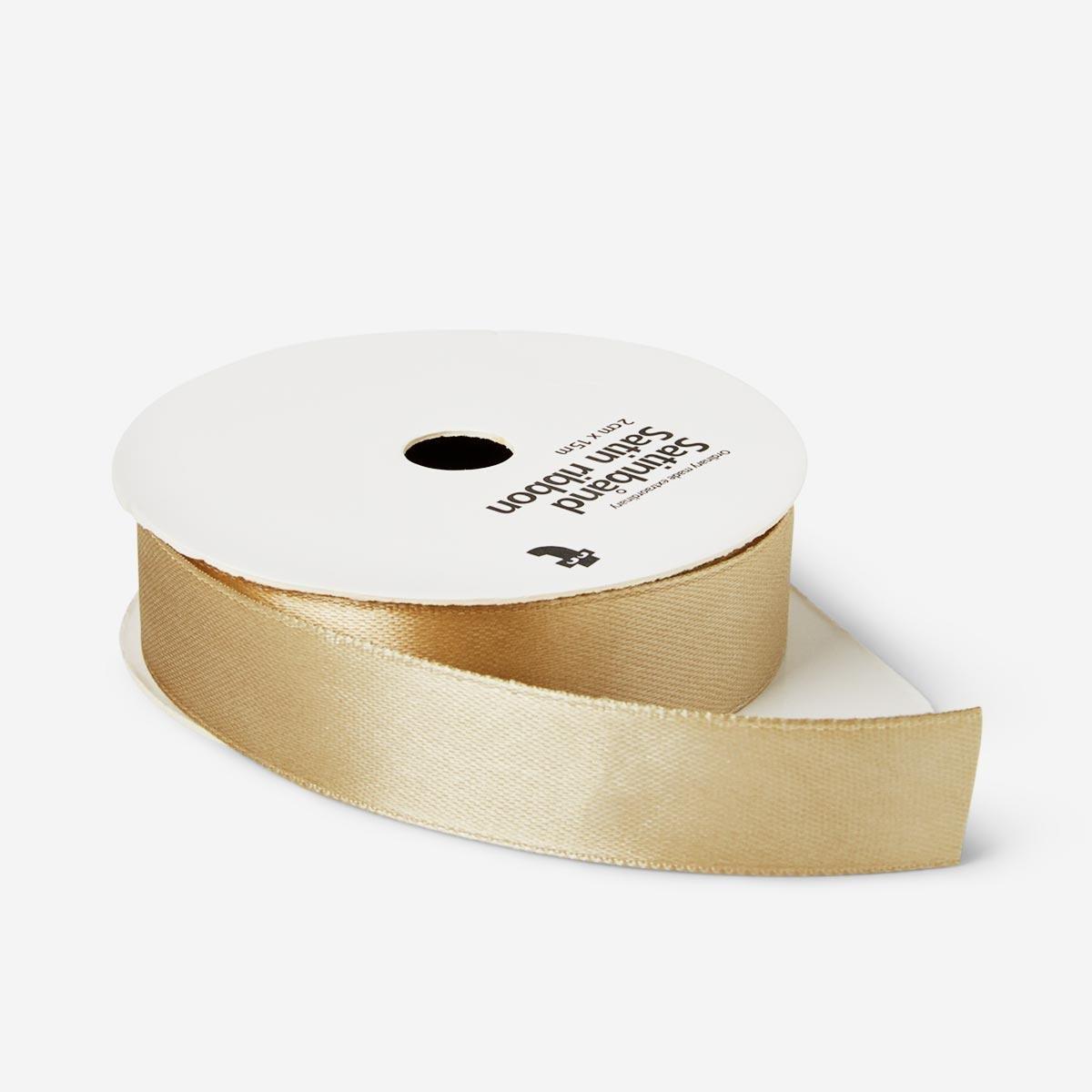 Golden satin ribbon