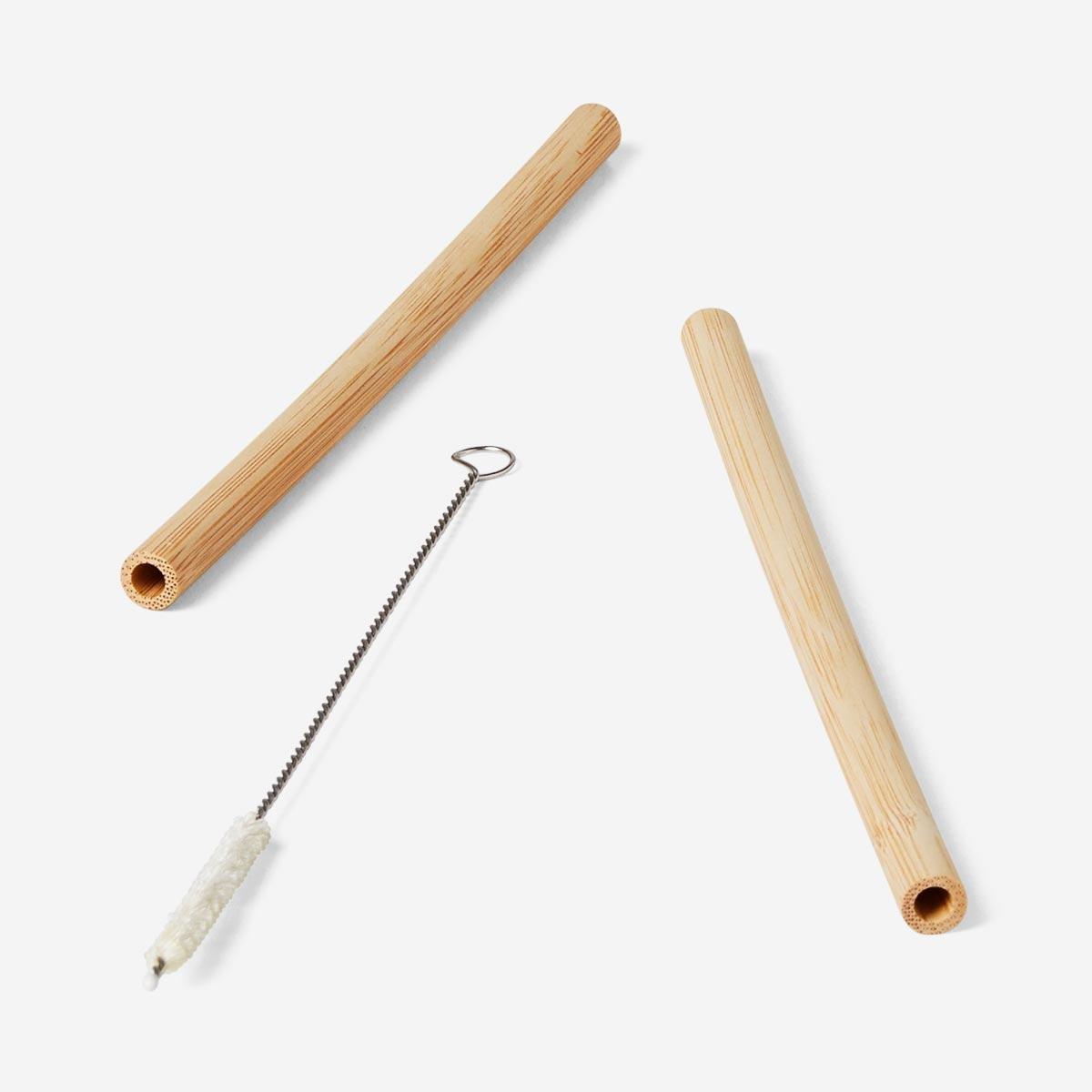 Brown reusable bamboo straws