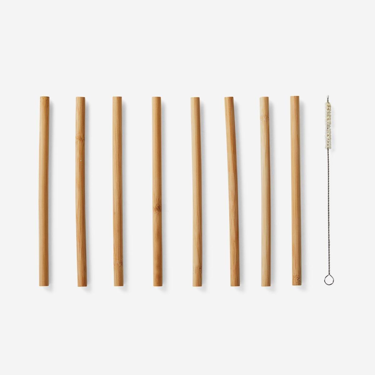 Brown reusable bamboo straws