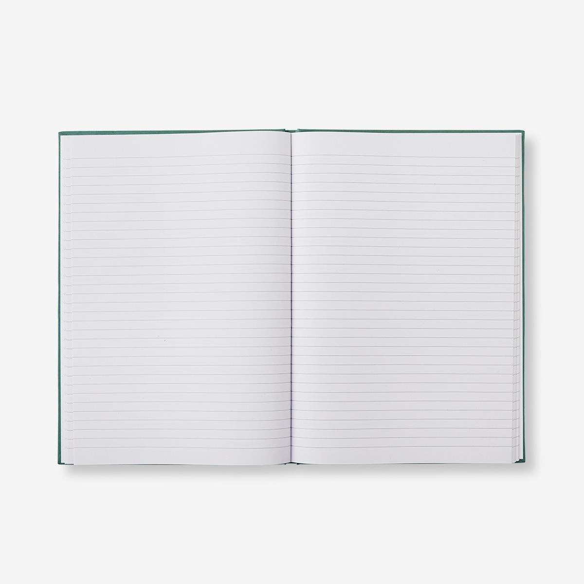 Green hardcover notebook. a4