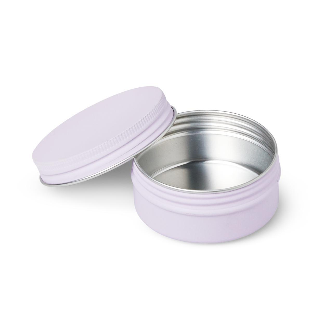 Purple metal travel container