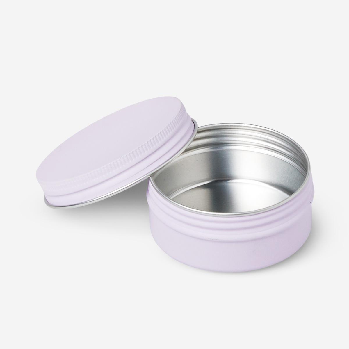 Purple metal travel container