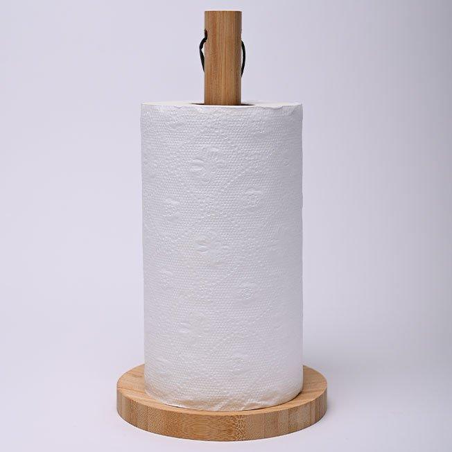 Beige Wooden kitchen paper holder