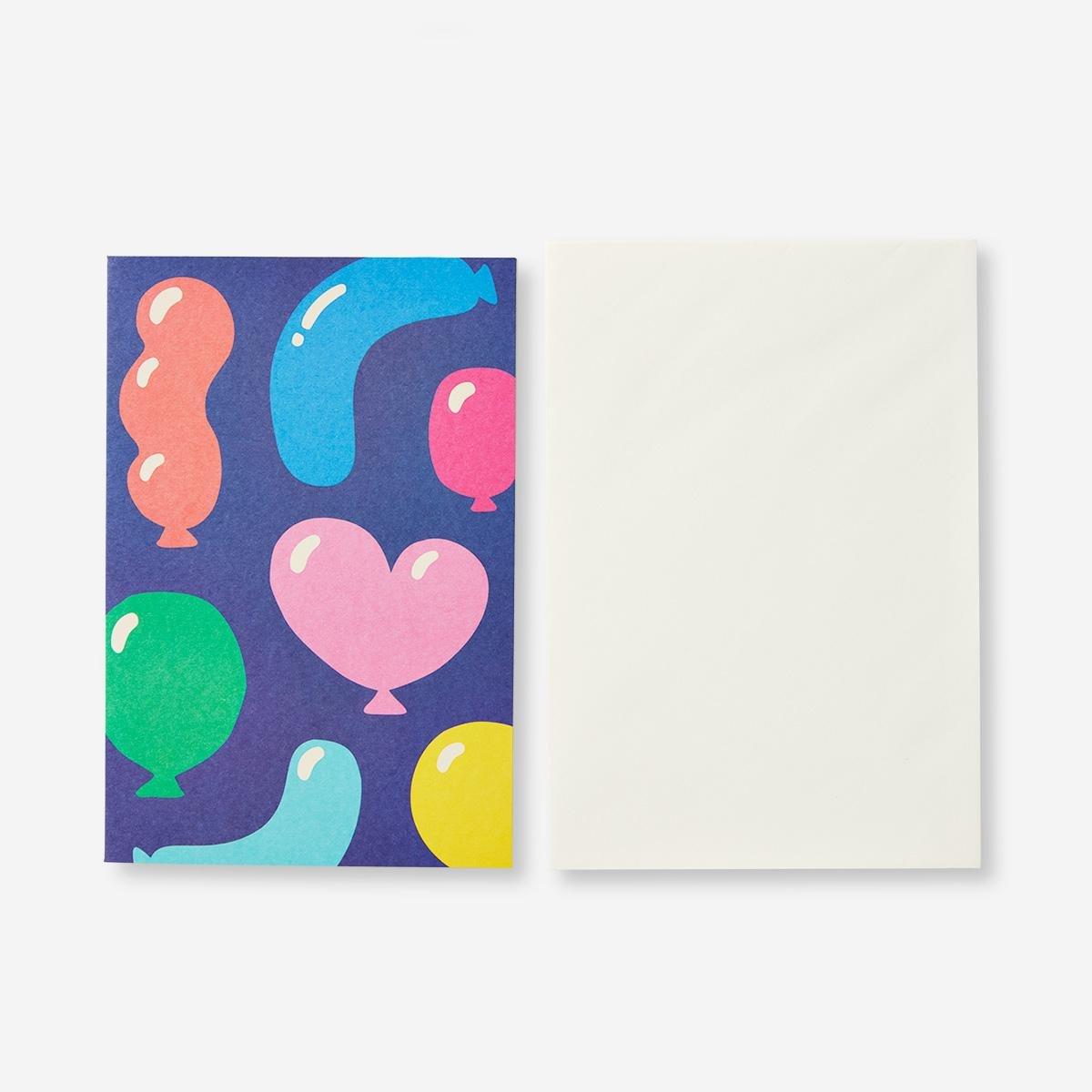 Multicolour balloons card