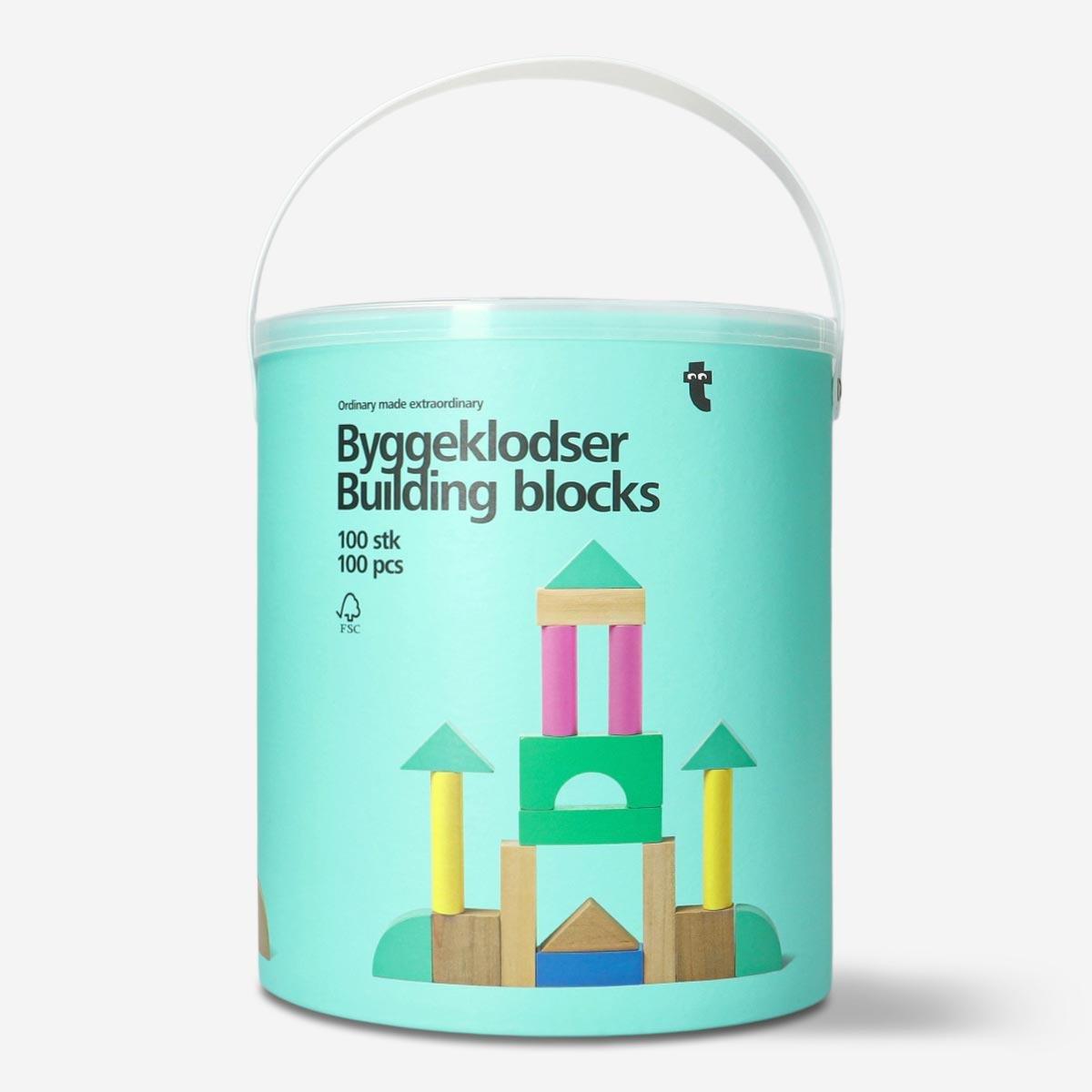 Multicolour wooden building blocks