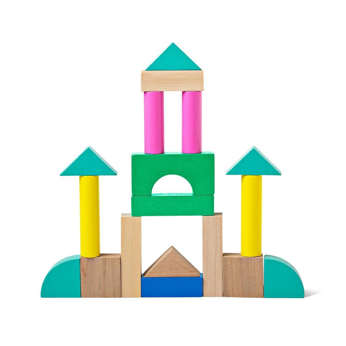 Multicolour wooden building blocks