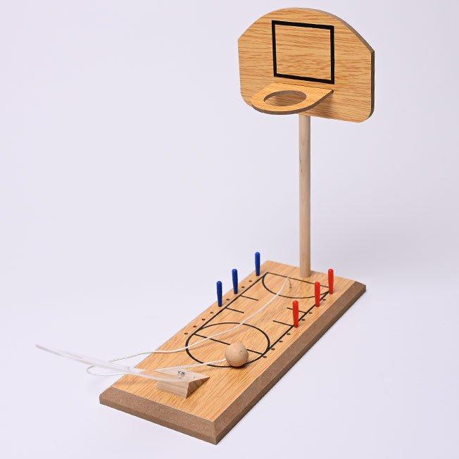 Wooden tabletop basketball