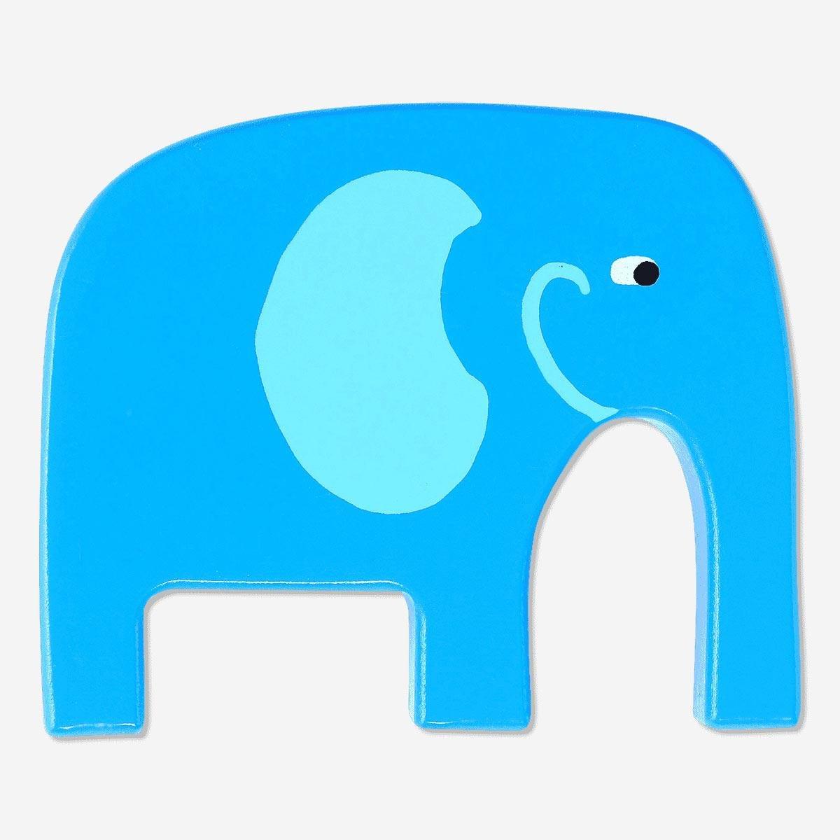 Blue elephant wooden animal