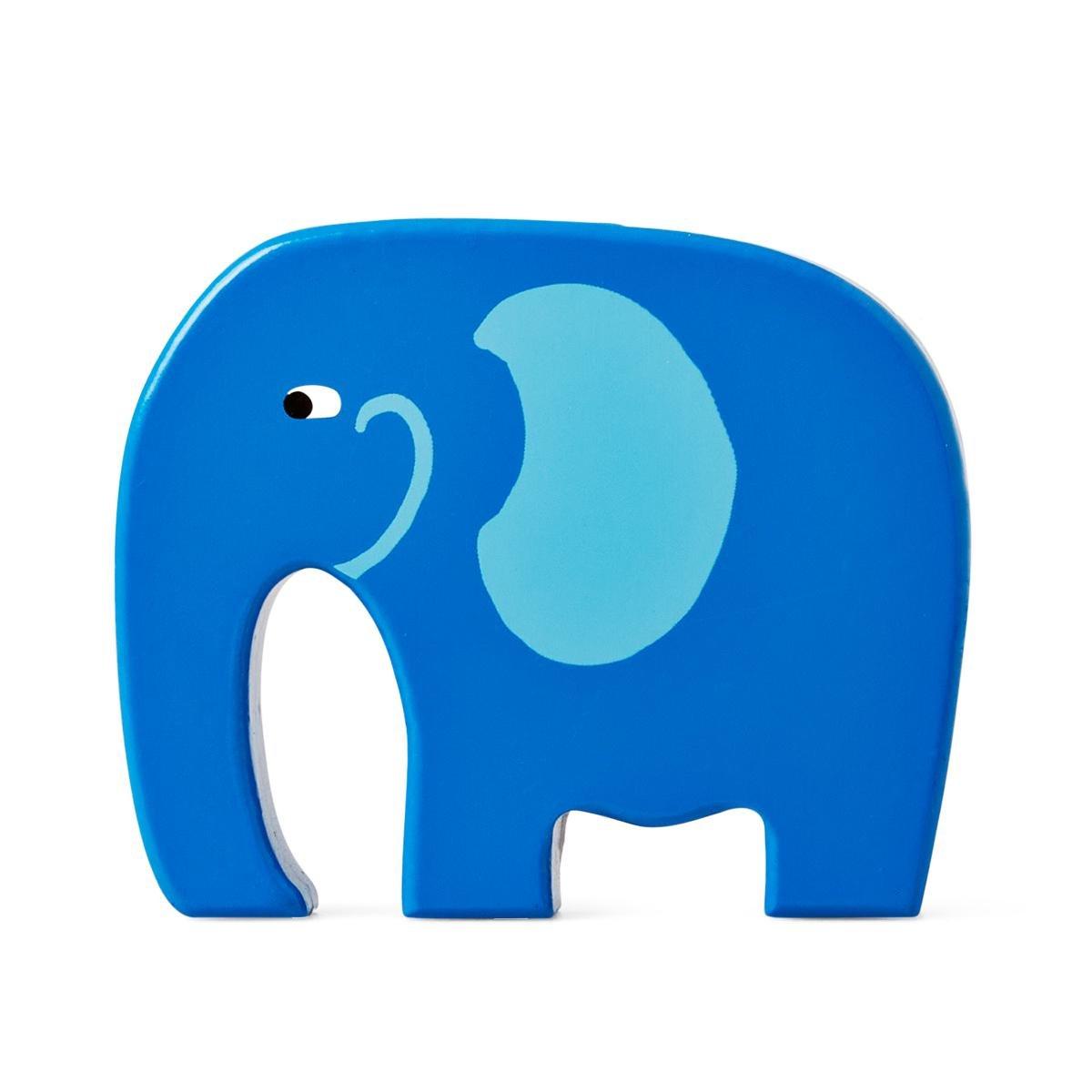 Blue elephant wooden animal