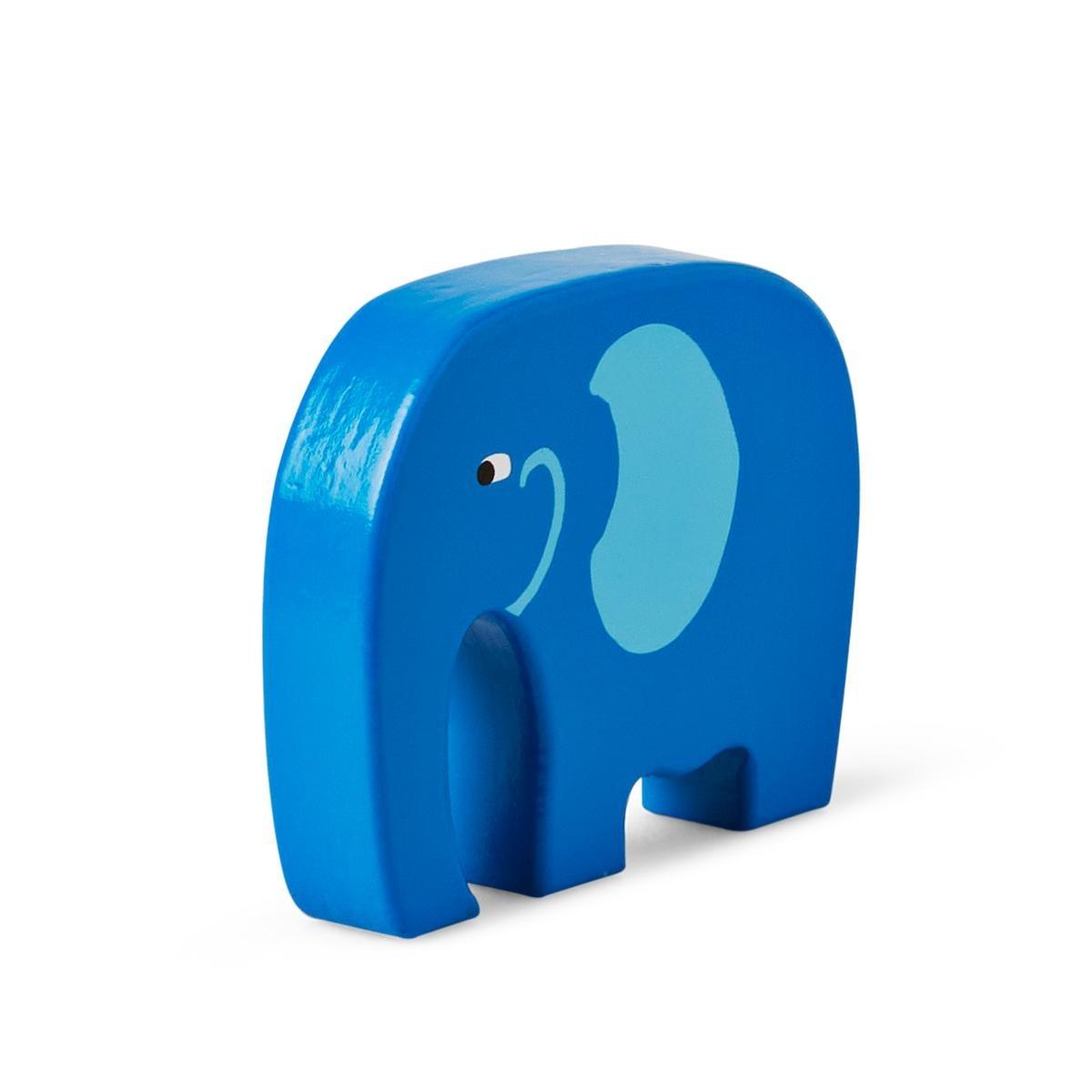 Blue elephant wooden animal