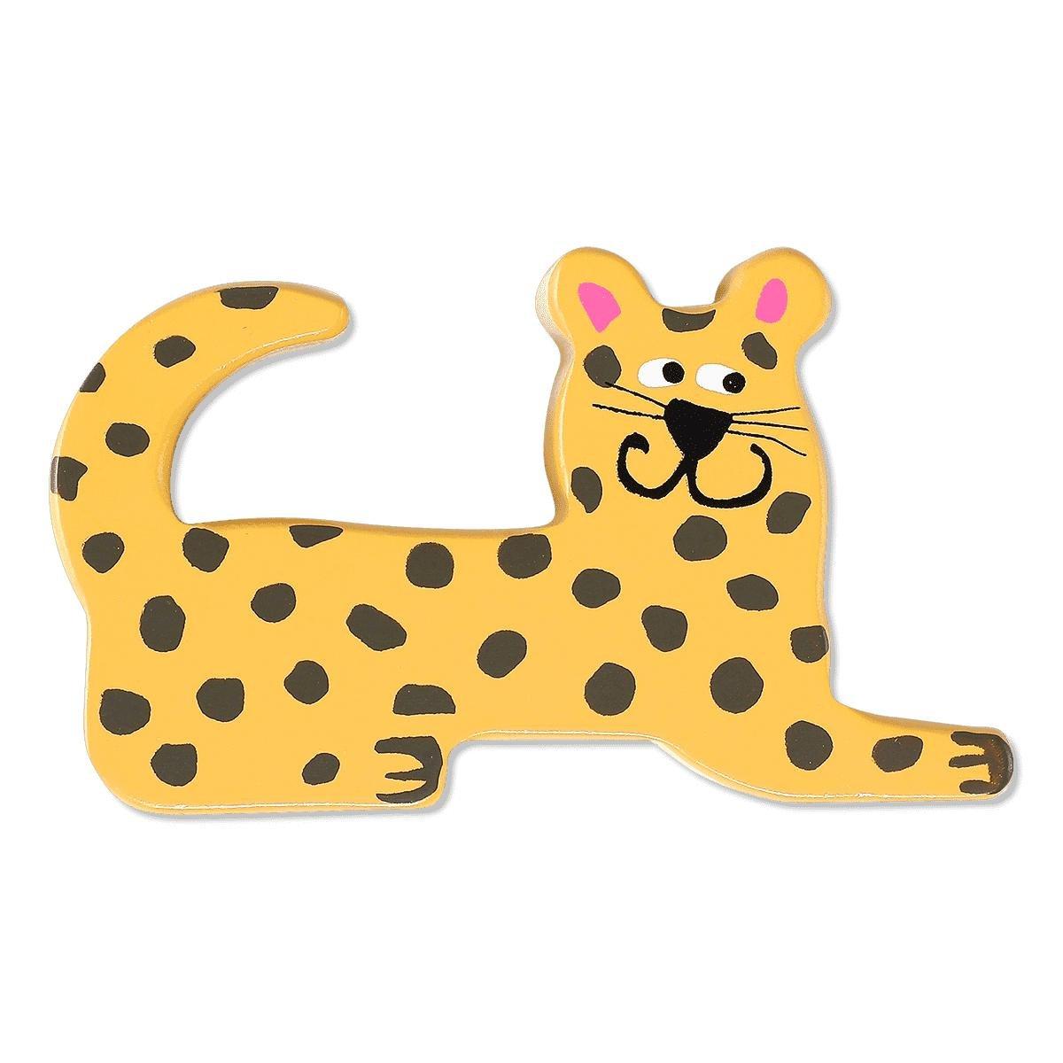 Yellow cheetah wooden animal