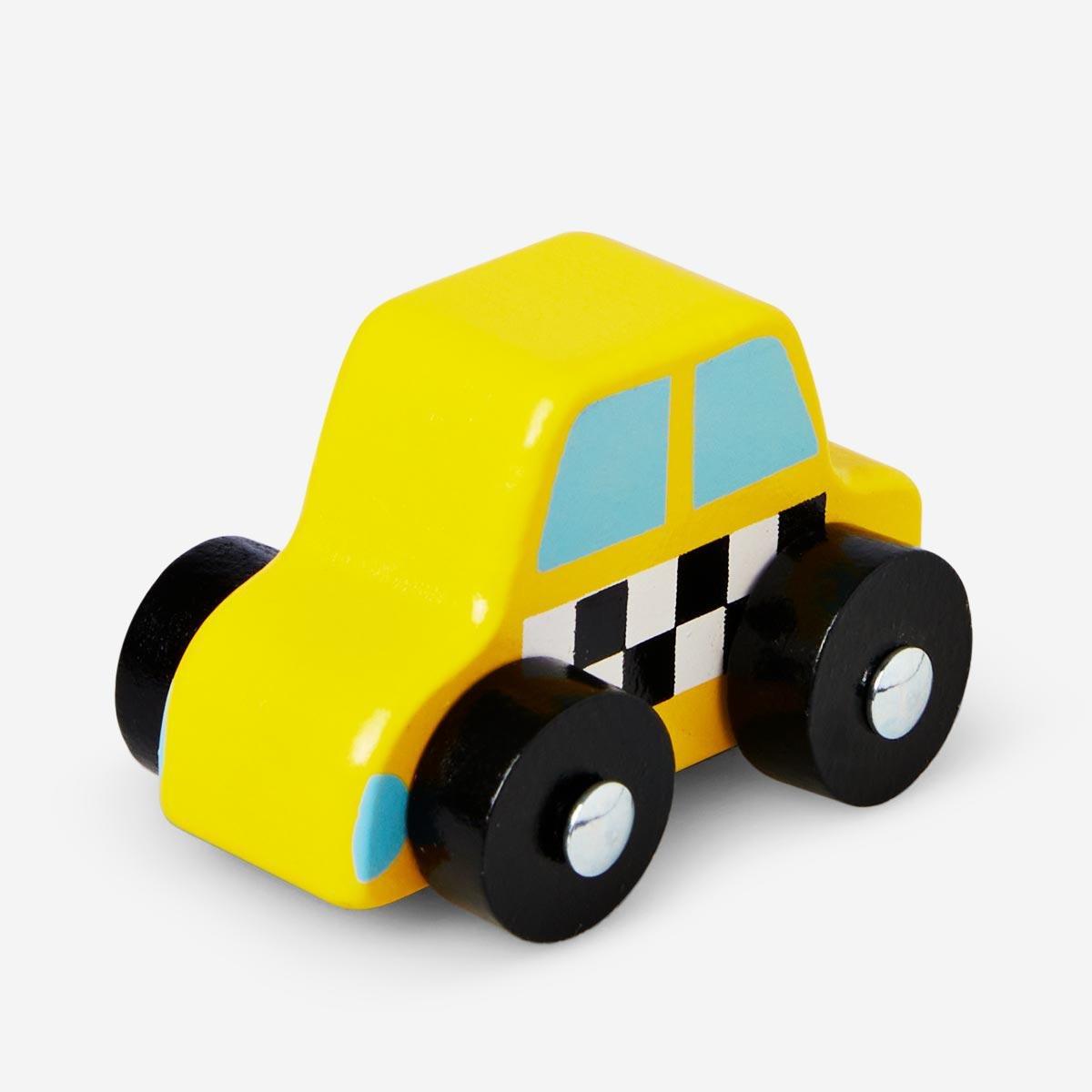 Yellow wooden car