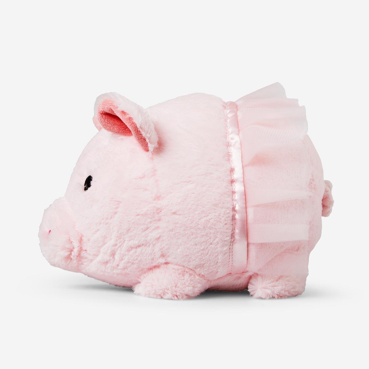 Pink pig in a tutu skirt soft plush