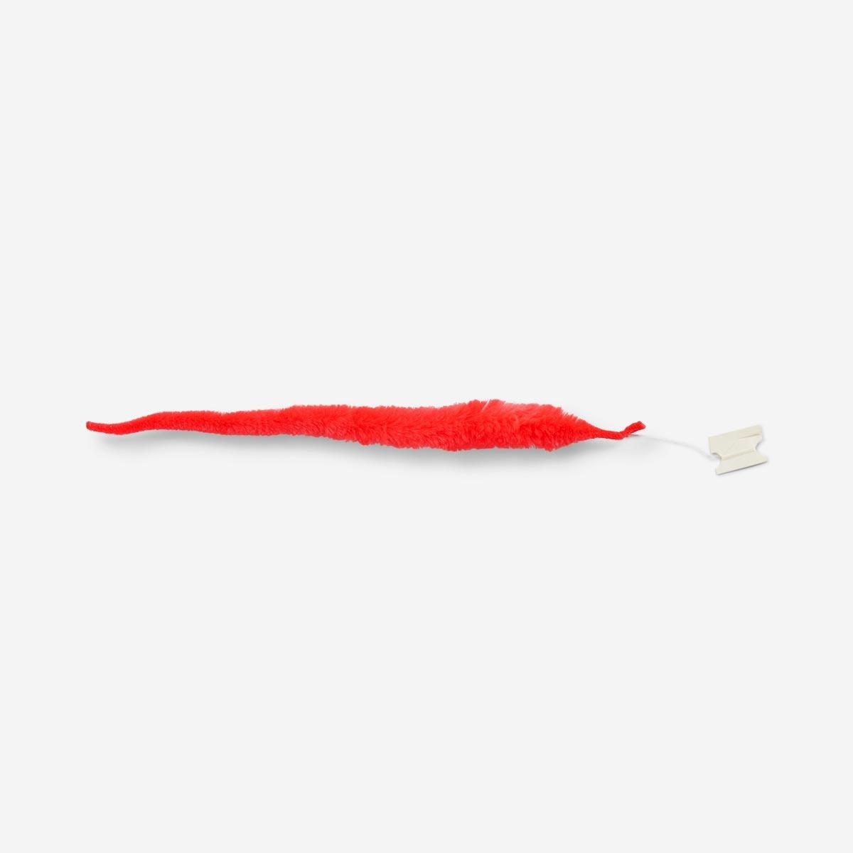Red furry twisty worm