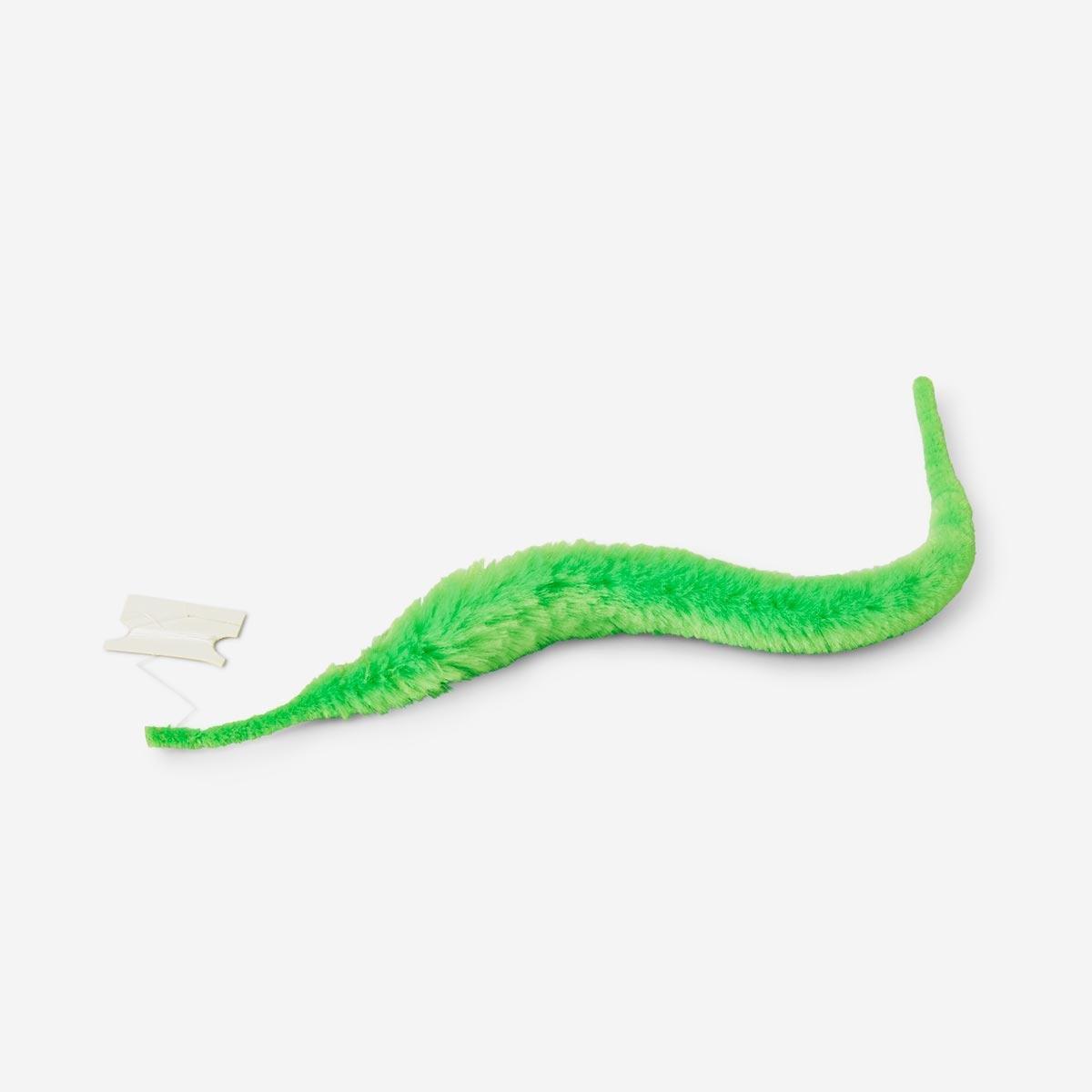 Green furry twisty worm