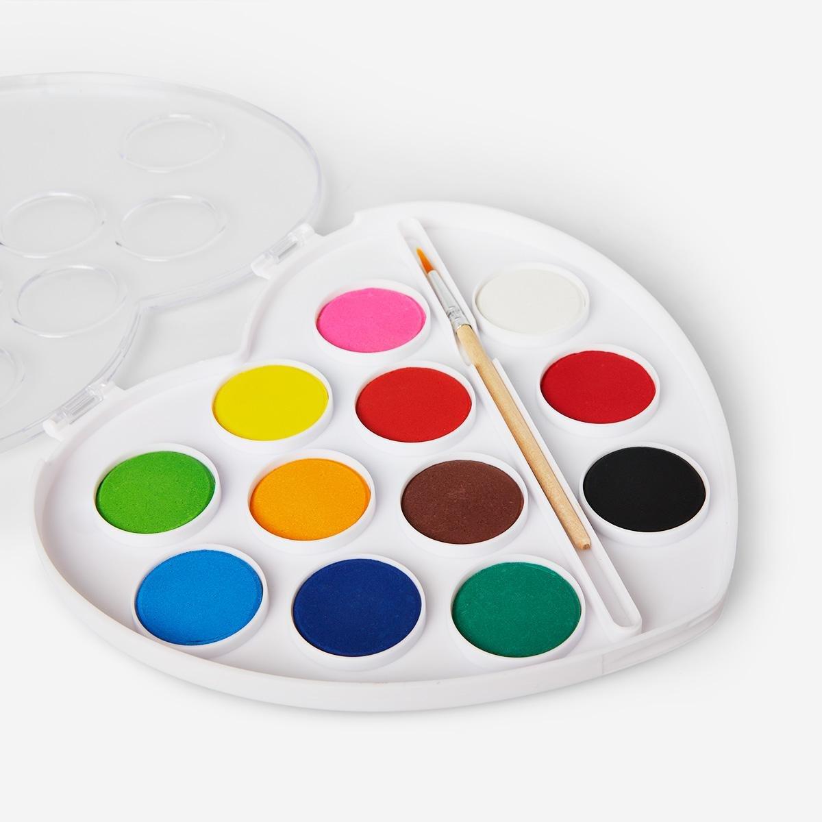 Multicolour Heart Palette Watercolours