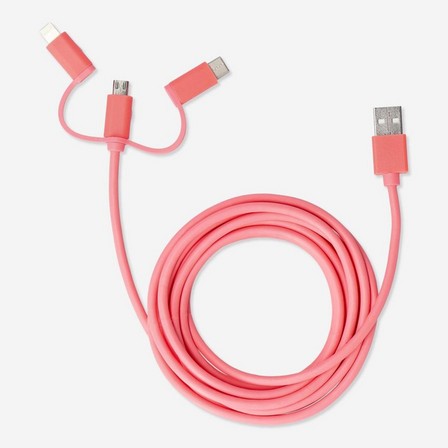 Pink multi head charging cable
