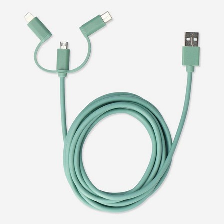 Green multi head charging cable