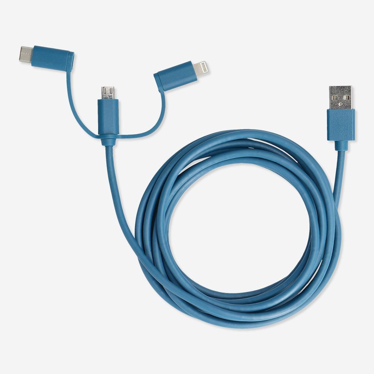 Turquoise multi head charging cable