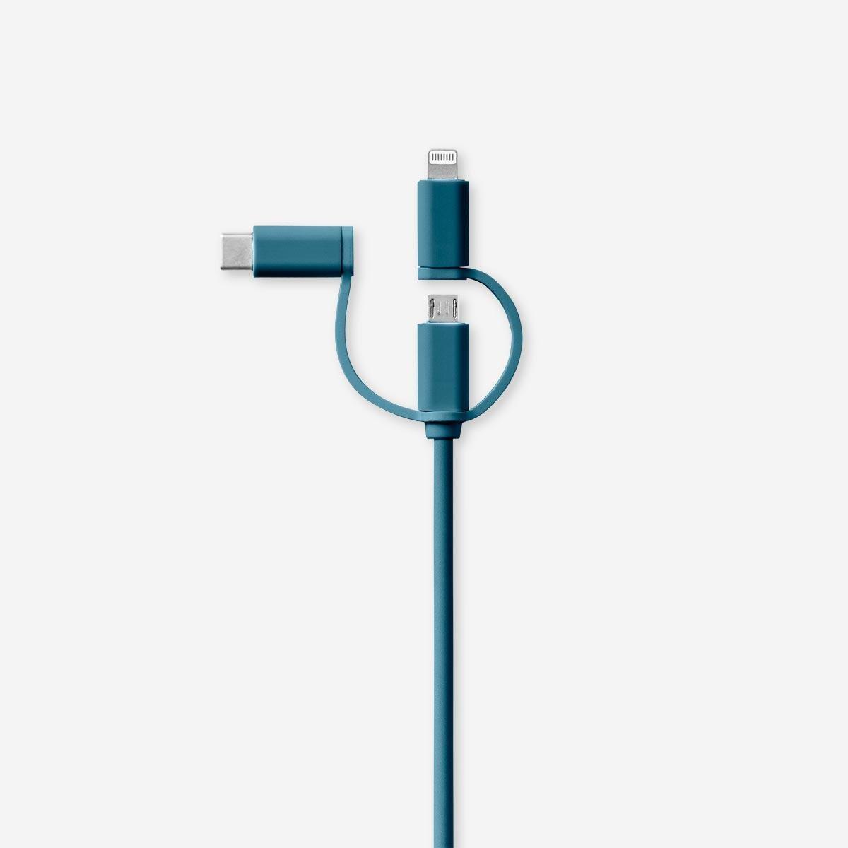 Turquoise multi head charging cable