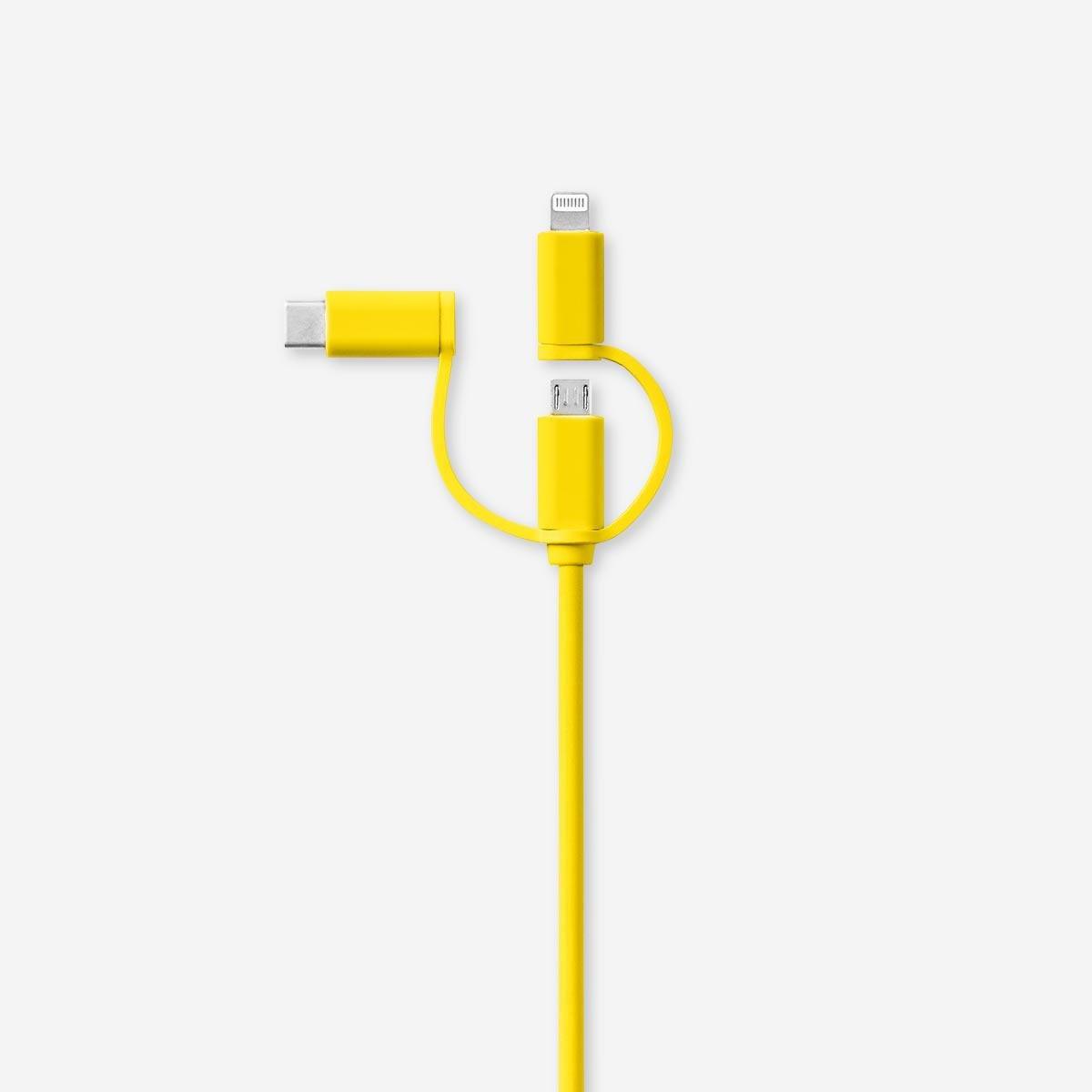 Yellow multi head charging cable