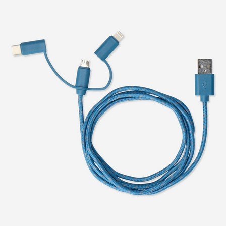 Blue multi head charging cable