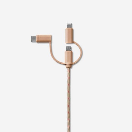 Beige multi head charging cable