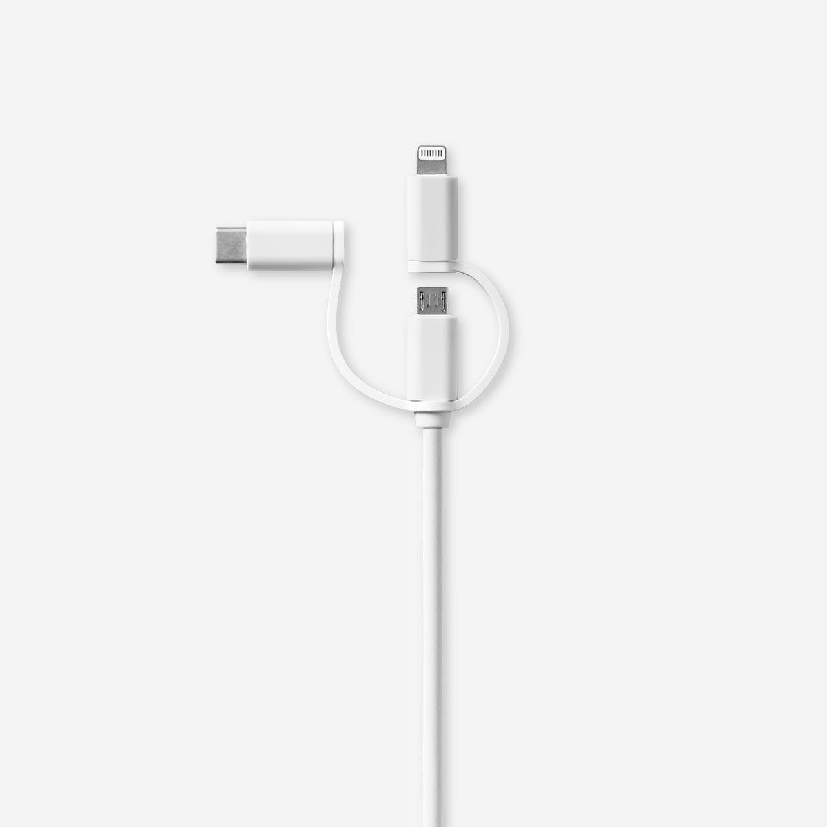 White multi head charging cable