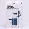 Blue wall charger and cable. 80cm
