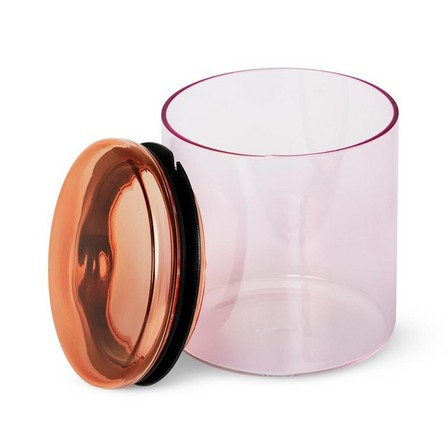 Orange glass jar. 11 cm