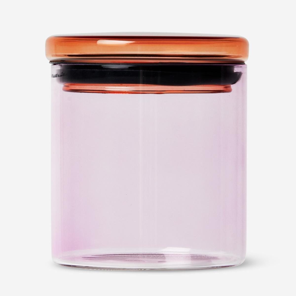 Orange glass jar. 11 cm
