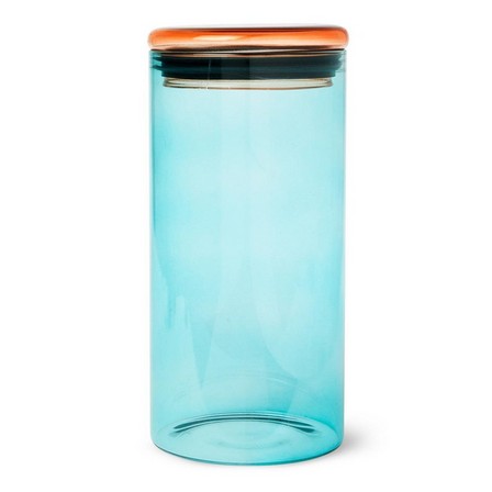 Turquoise glass jar. 21 cm
