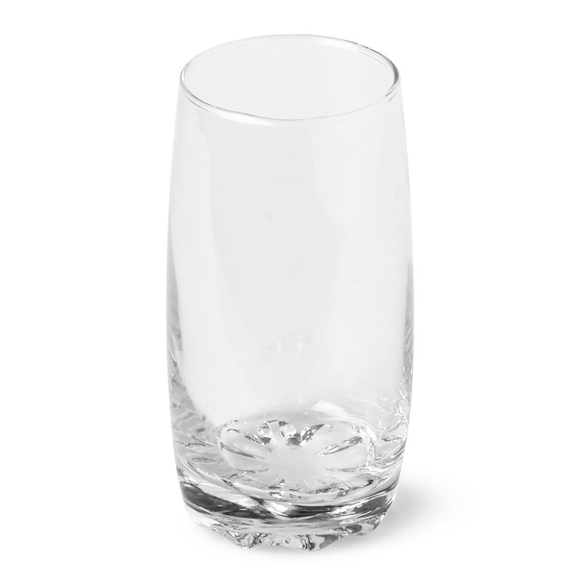 Transparent drinking glass. 14 cm