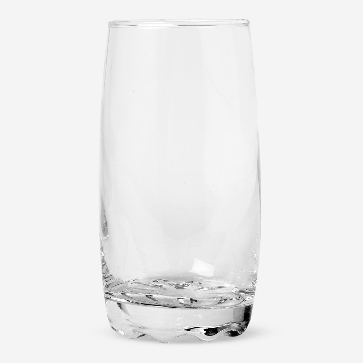 Transparent drinking glass. 14 cm