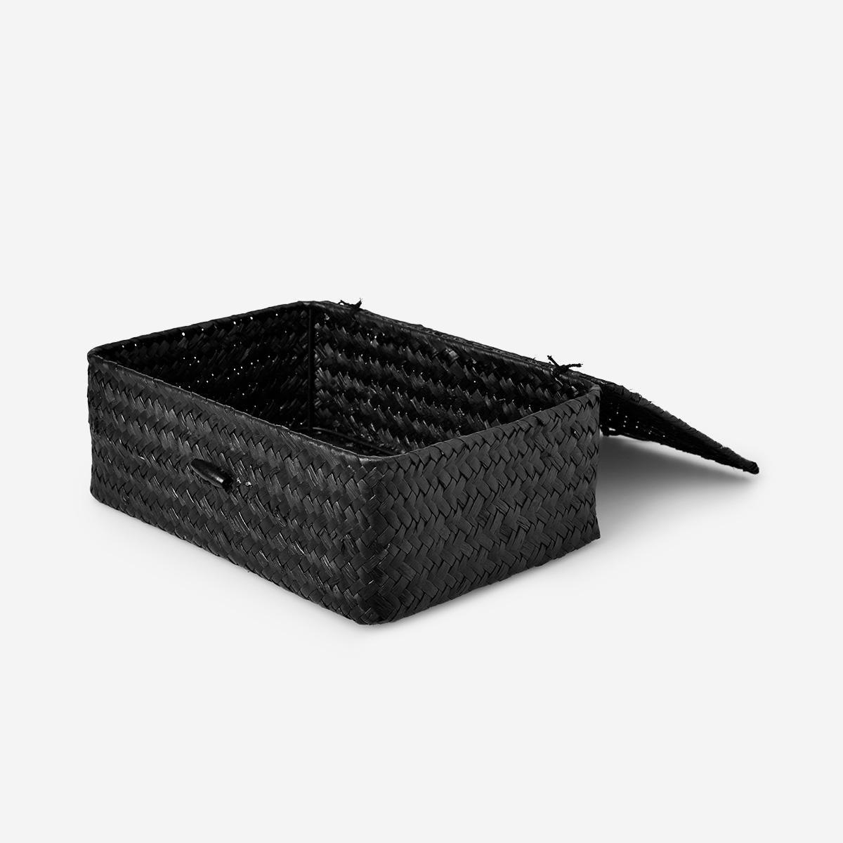 Black seagrass storage basket