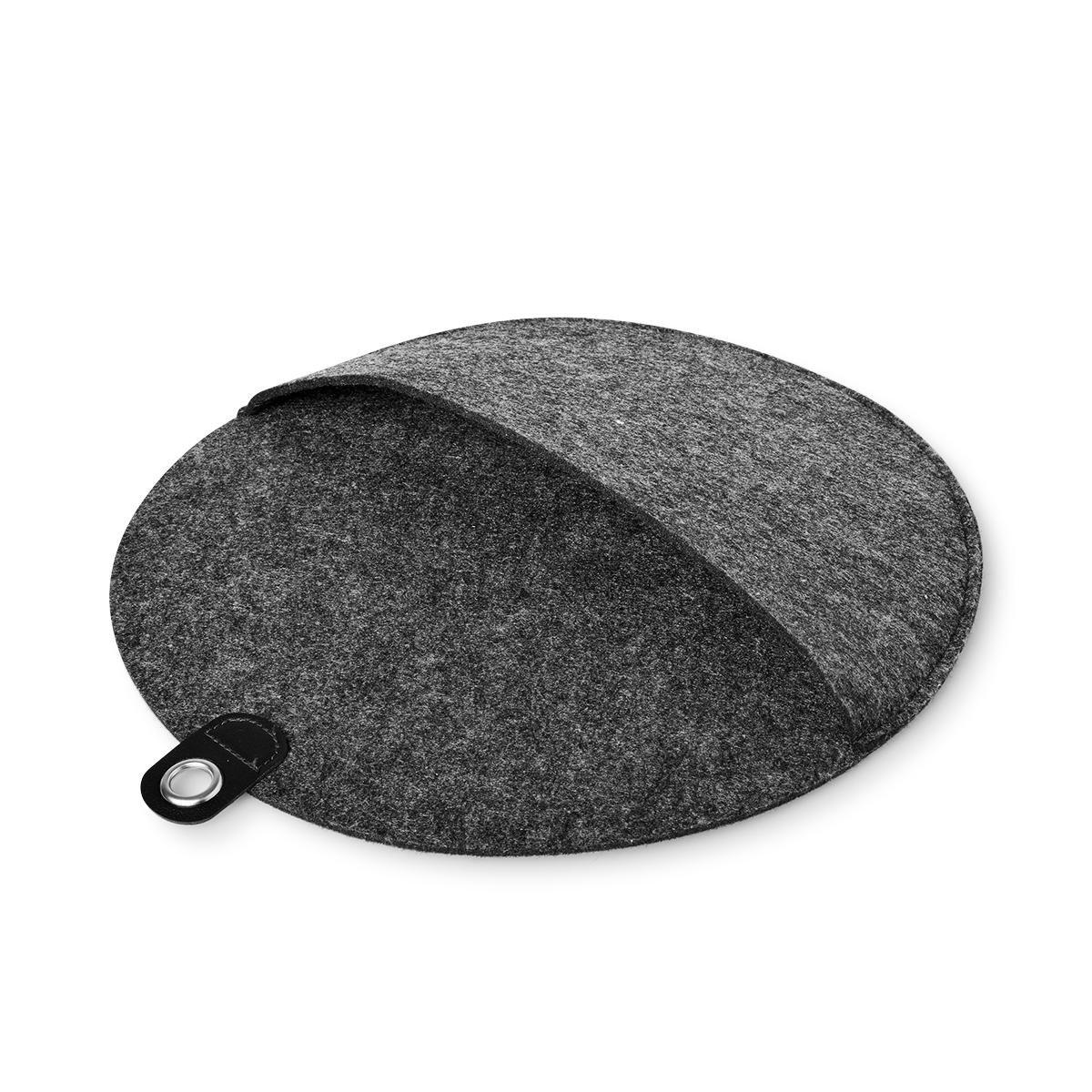 Grey round felt storage pocket