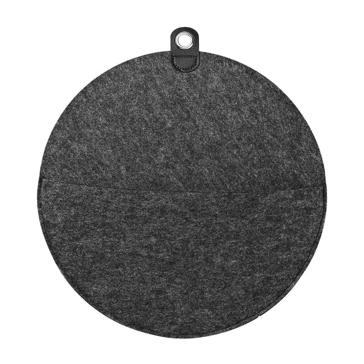 Grey round felt storage pocket
