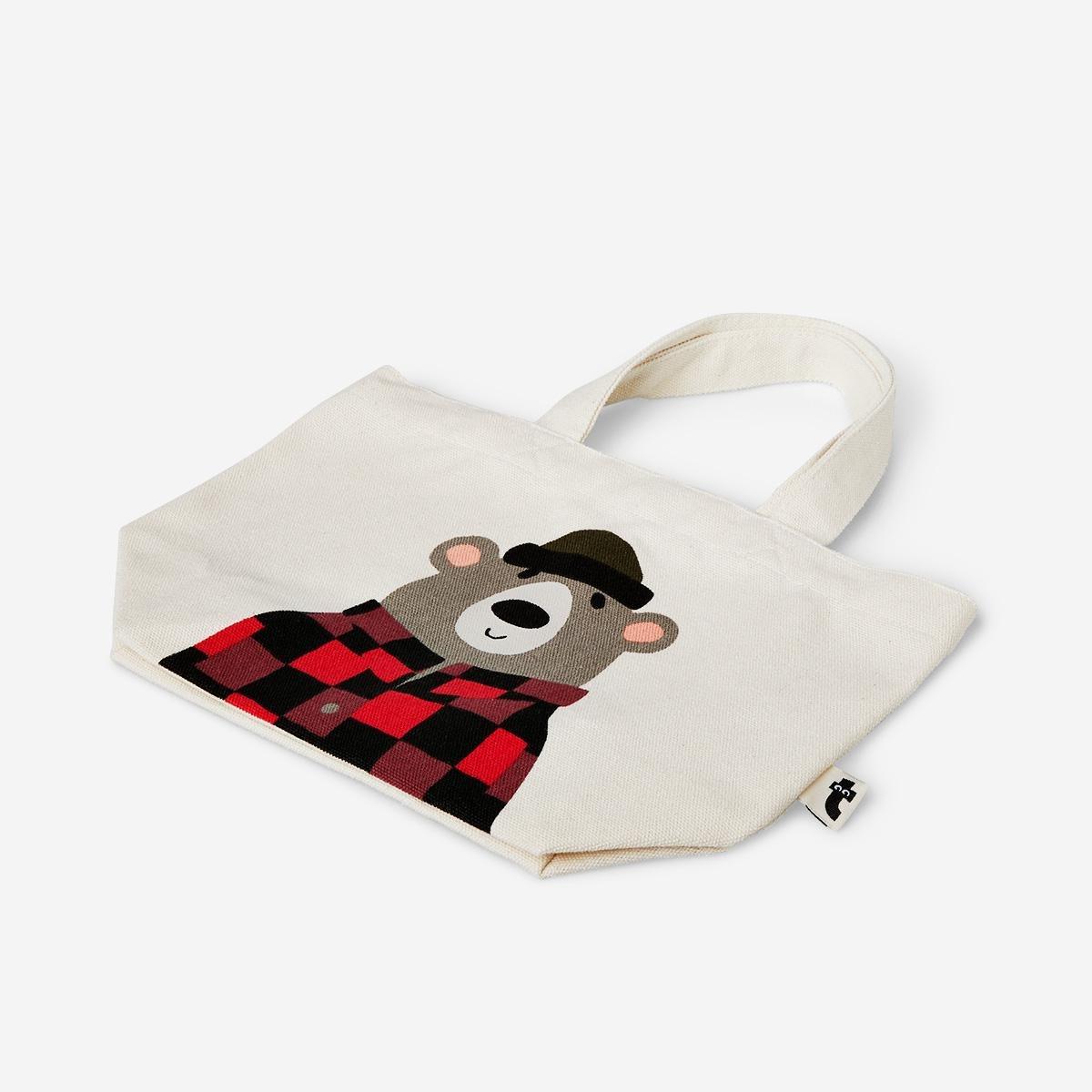 Bear recycled cotton tote bag