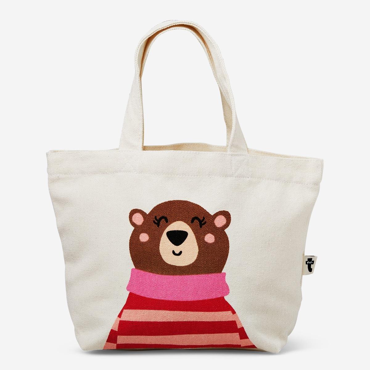 Bear recycled cotton tote bag