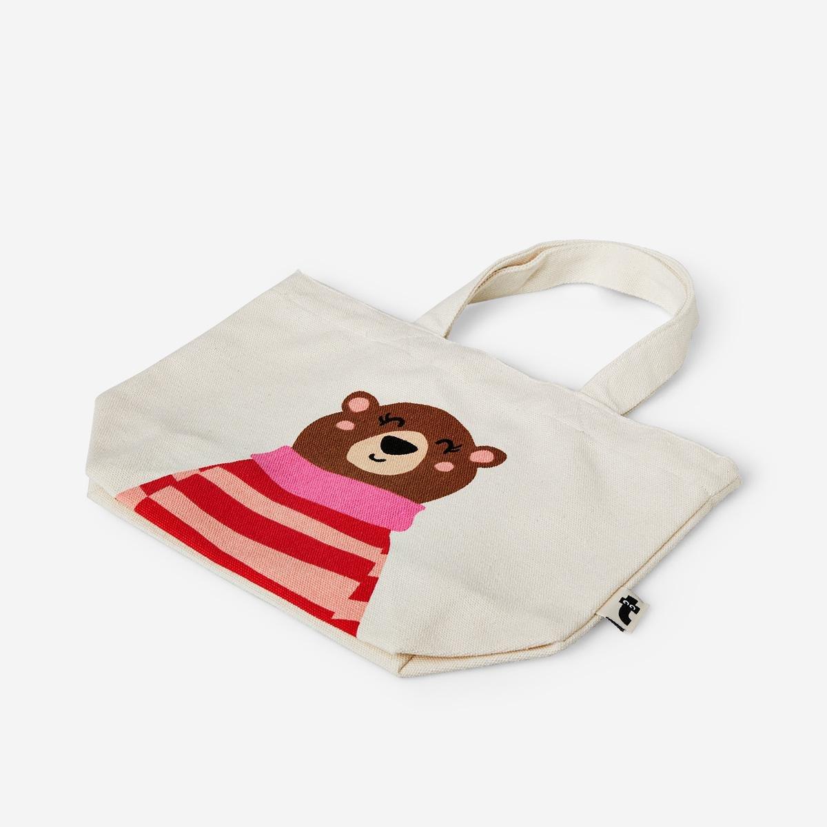 Bear recycled cotton tote bag