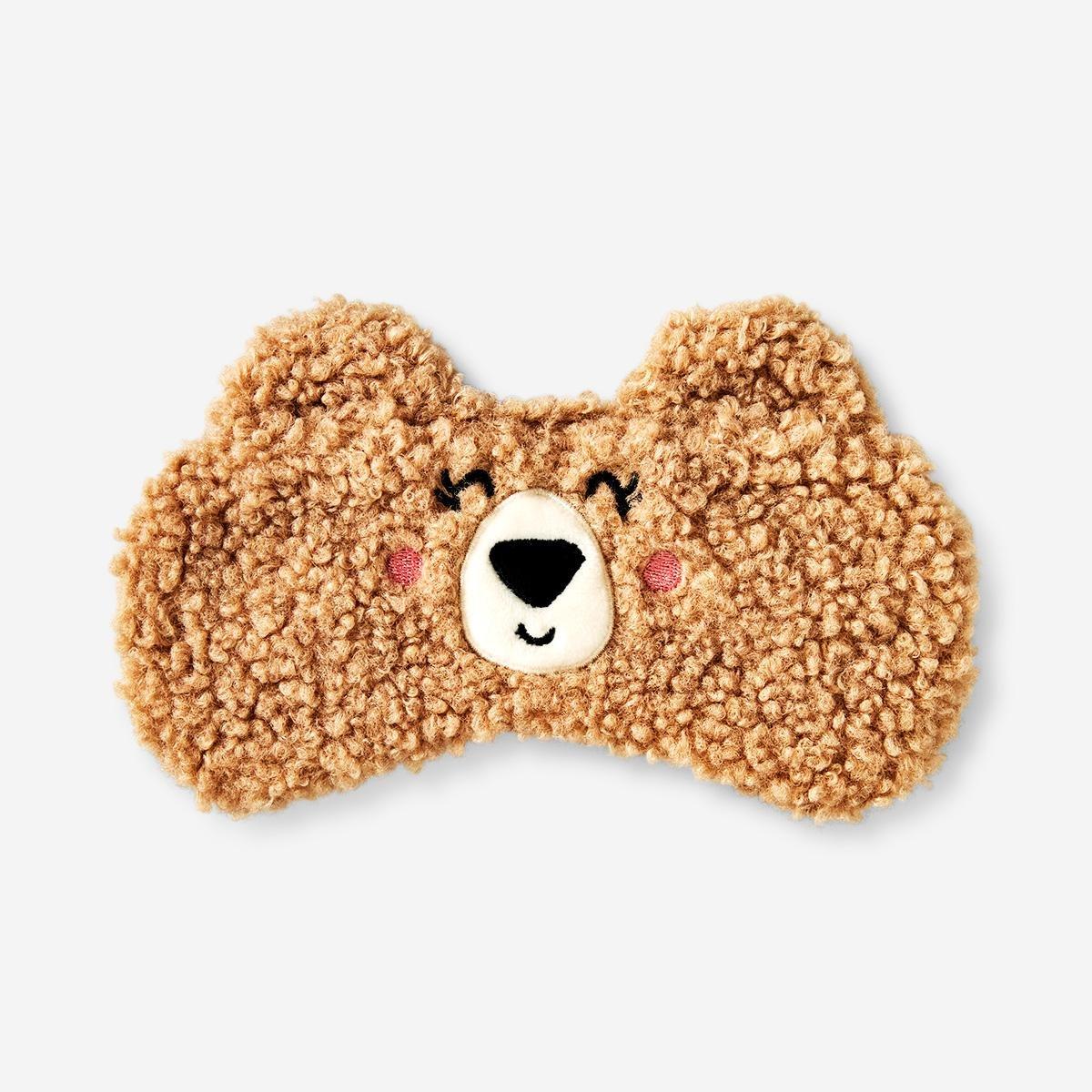 Brown bear fluffy sleeping mask