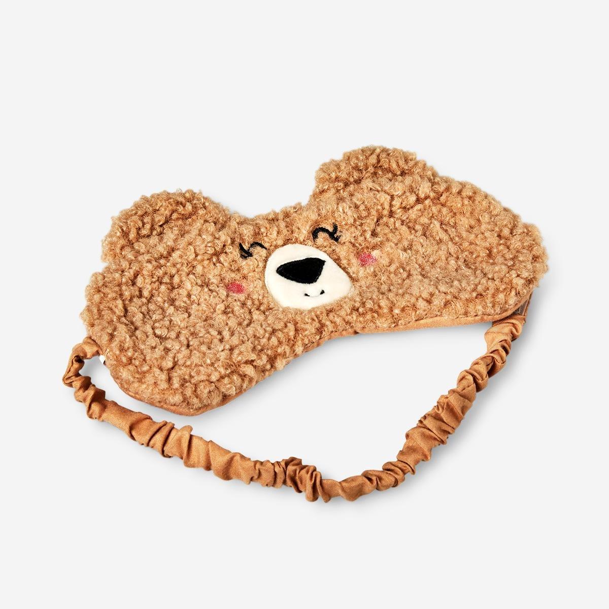 Brown bear fluffy sleeping mask