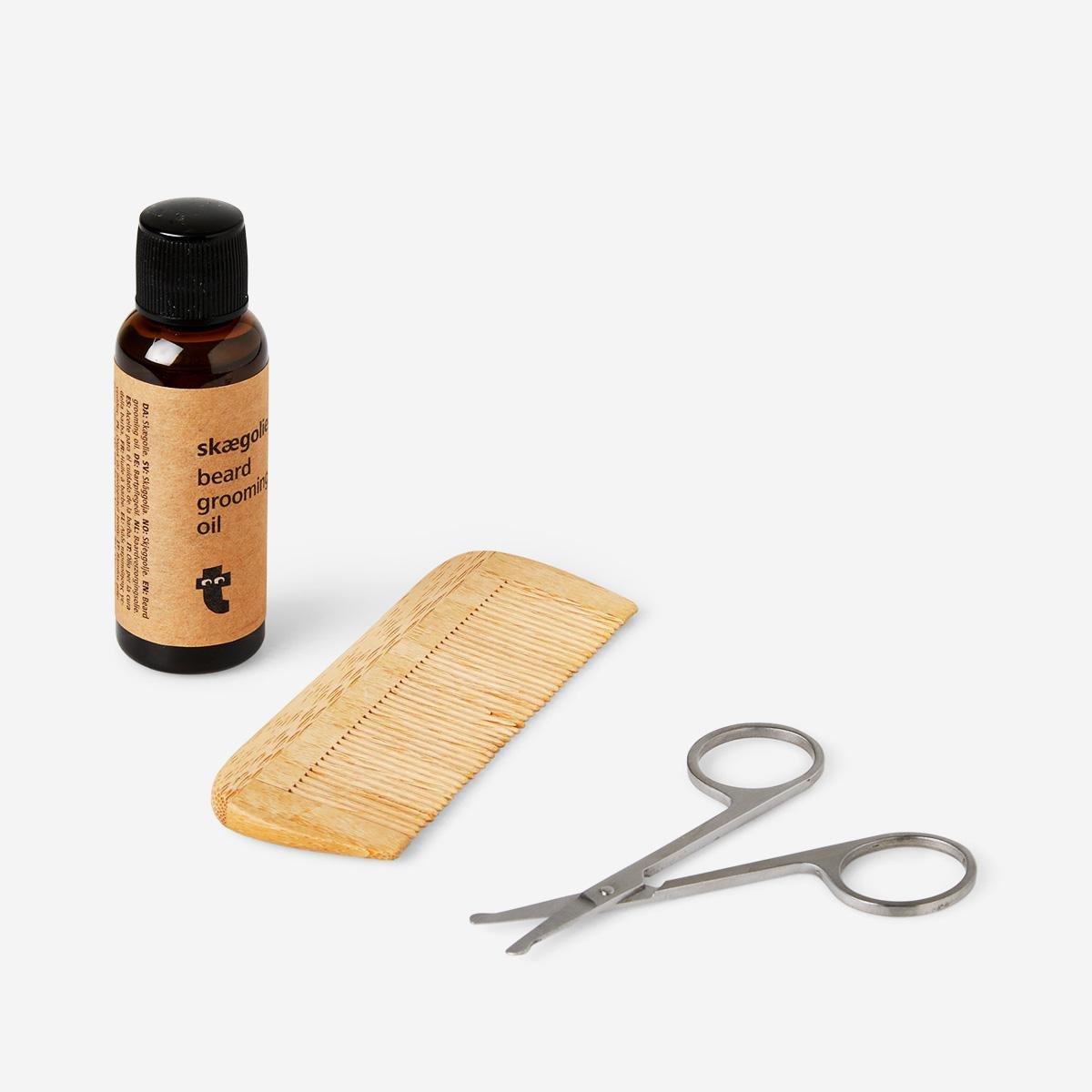 Beige beard grooming set