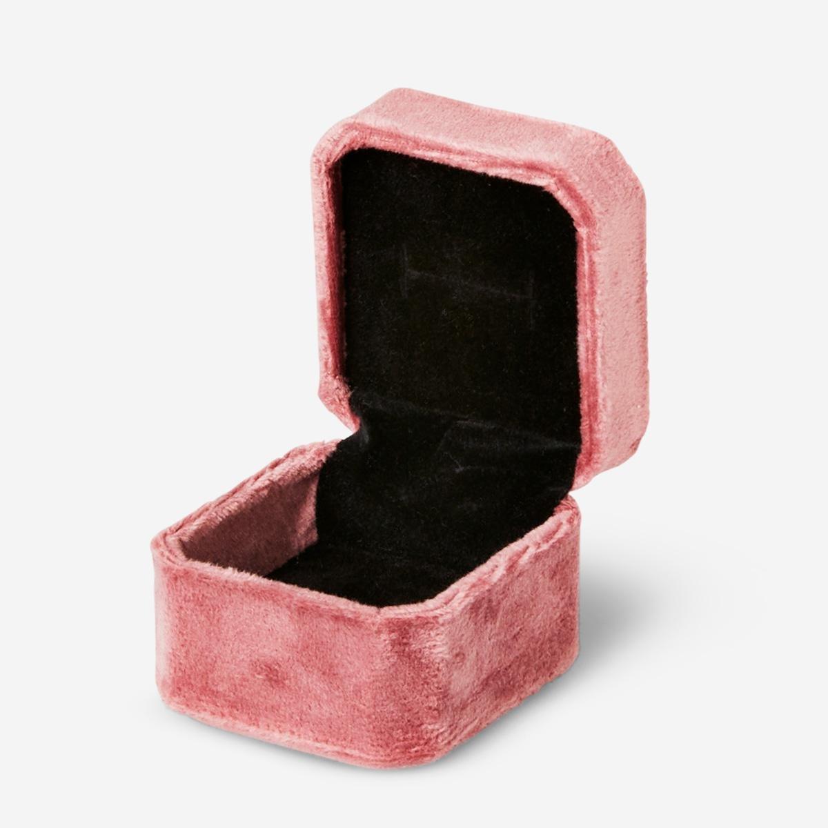 Pink velour jewellery box