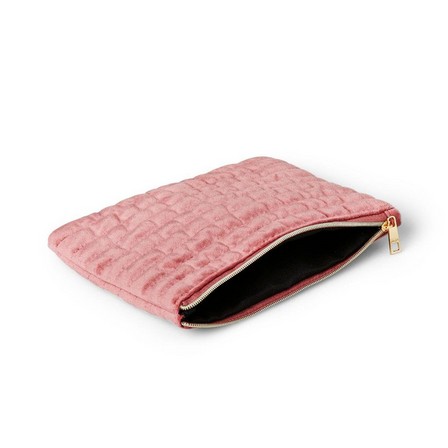Pink velour cosmetic bag