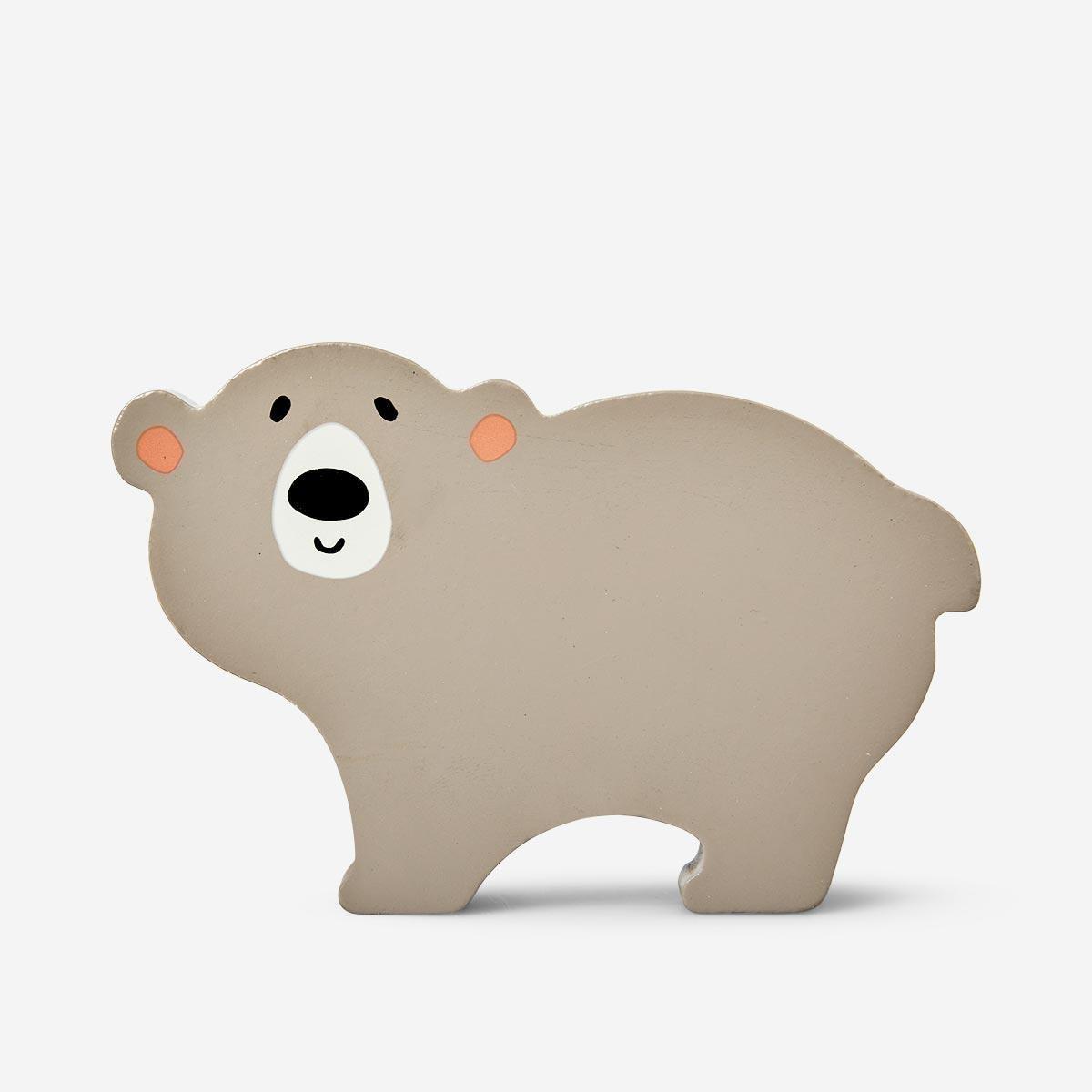 Brown bear wooden toy