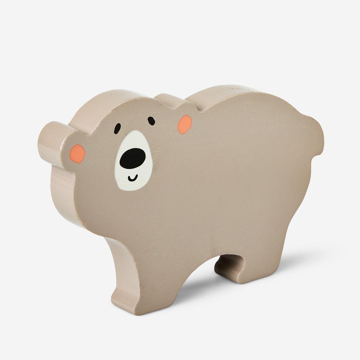 Brown bear wooden toy