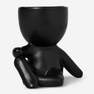 Black ceramic flowerpot