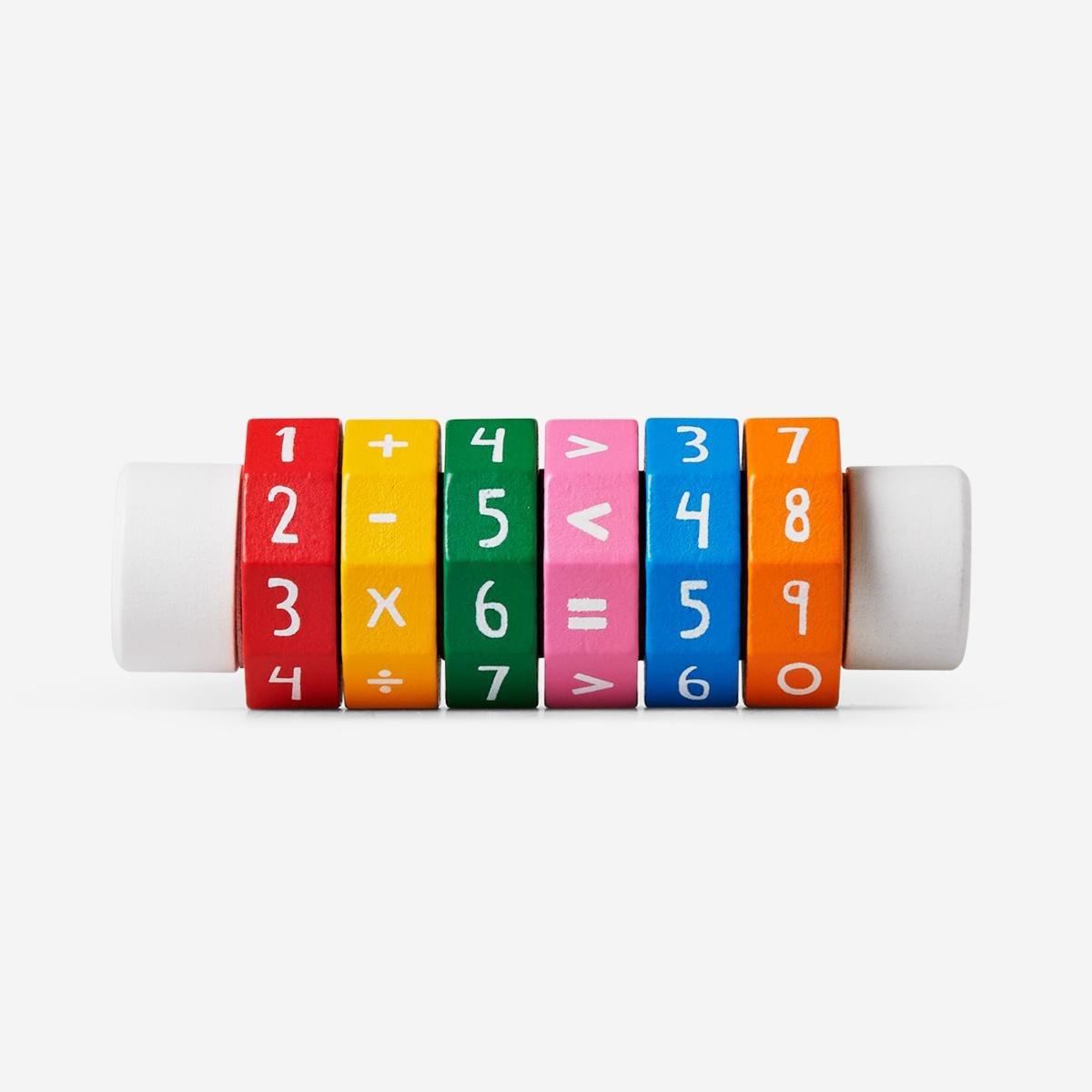 Multicolour Maths on a roll toy